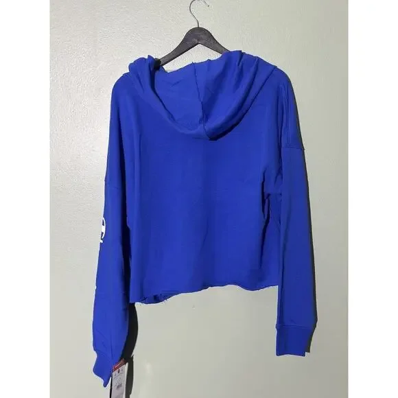 Champion French Terry Split-Neck Hoodie Sweatshirt Campus Sz L Underlined Logo - Picture 8 of 9